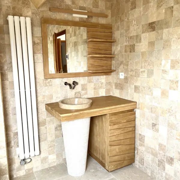 travertin light mix 10x10x1 cm – parement en pierre naturelle pour mur intérieur – prix / m²