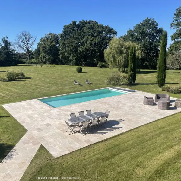 travertin 1er choix light mix nuancé – dallage en pierre naturelle – prix au m²