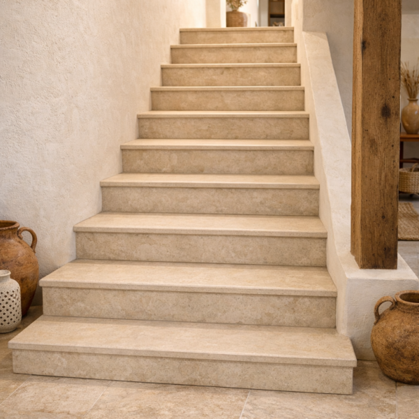 semelle d’escalier en pierre naturelle – largeur 30cm – chant droit 3 cm – prix à l'unité