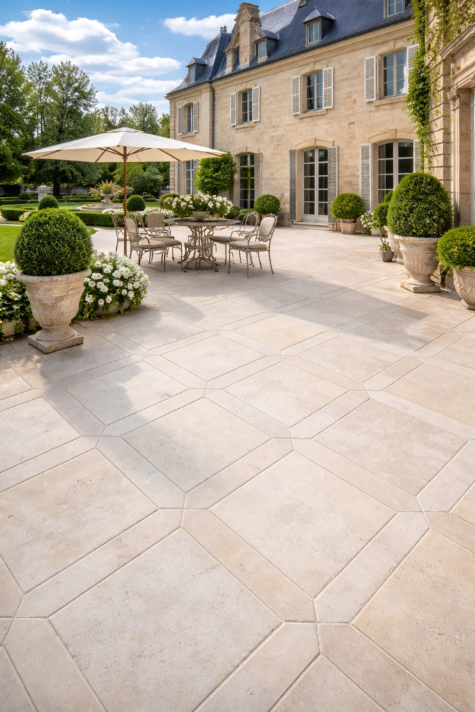 french limestone château pattern paving – prix au m²