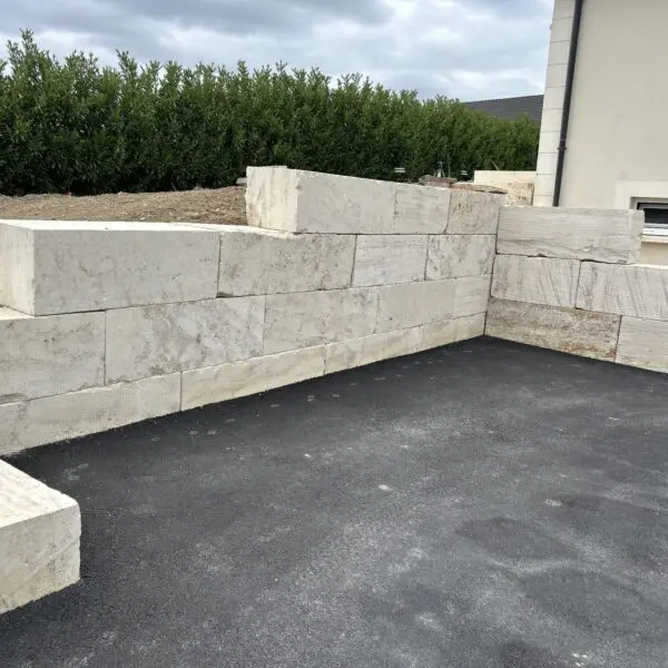 bloc scié rustique pour soutènement prix au m²