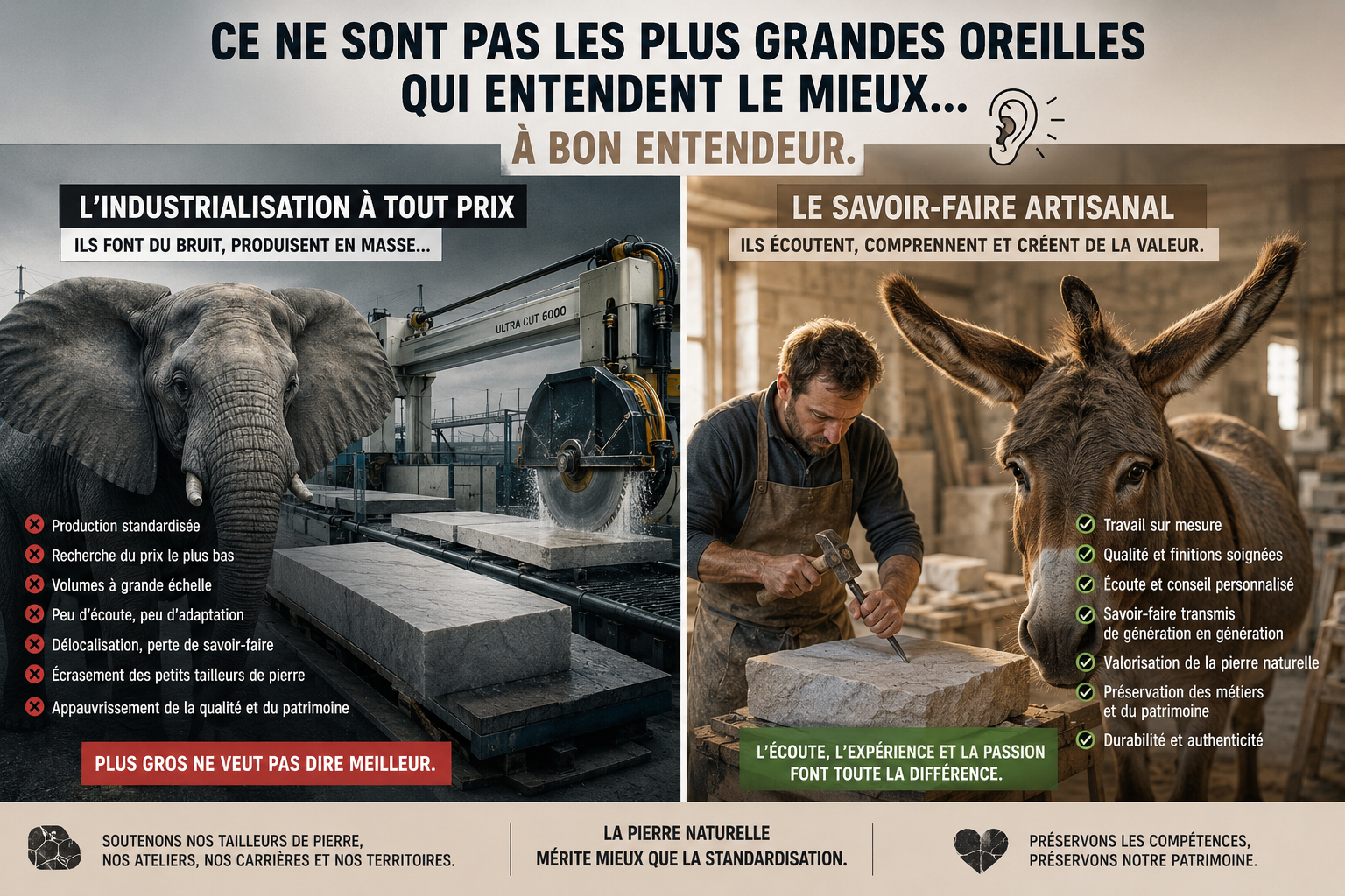 ce ne sont pas les plus grandes oreilles qui entendent le mieux… à bon entendeur.