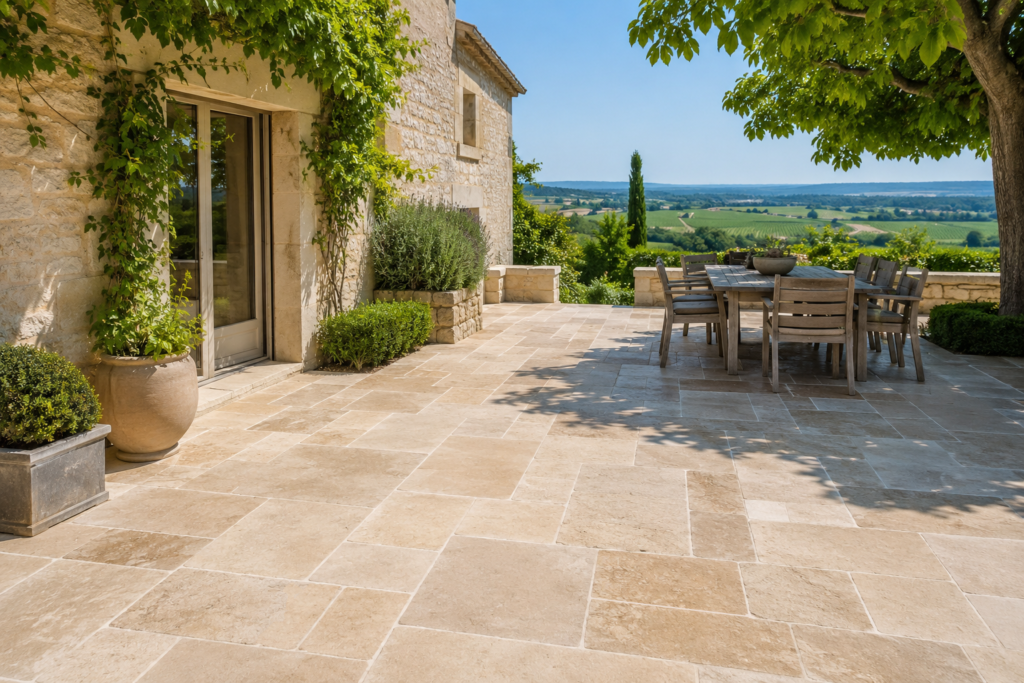 Pierre naturelle de bourgogne dallage, terrasse, piscine et aménagement extérieur