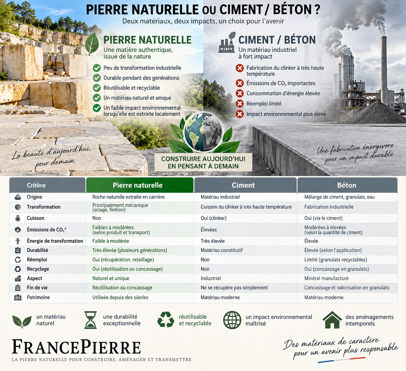 pierre naturelle ou béton quel matériau est le plus durable francepierre