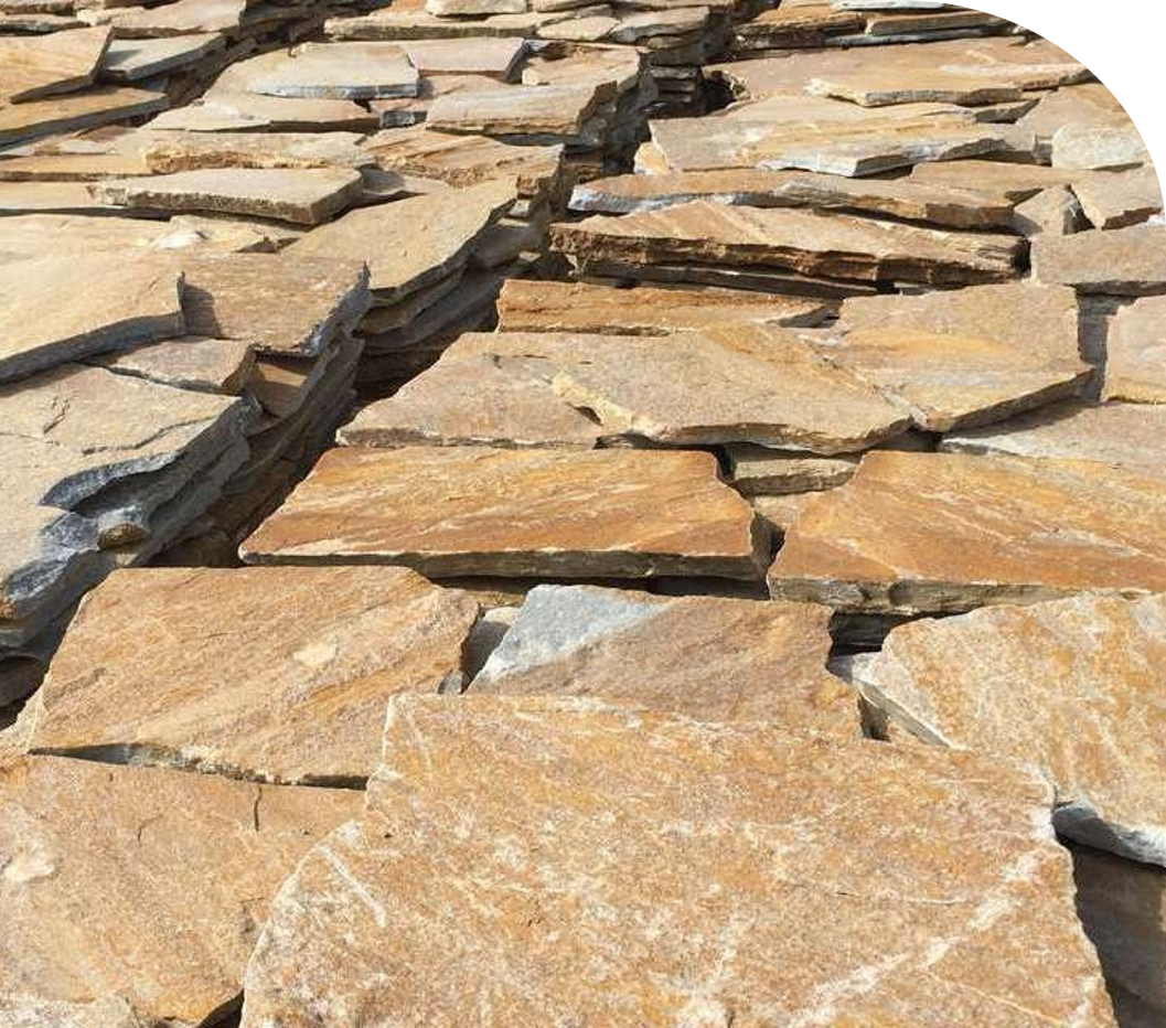 parement en pierre quartzite amarillo jaune or formats irréguliers (prix au m²)