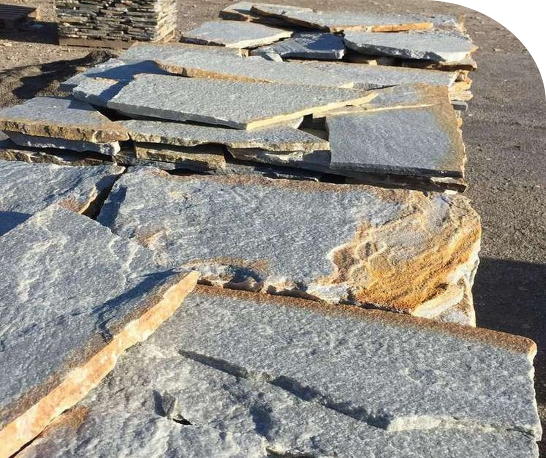 parement en quartzite azul cielo – pierre naturelle bleu ciel en formats irréguliers (prix au m²)