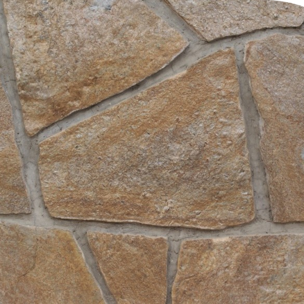 Quartzite brun et or en opus incertum